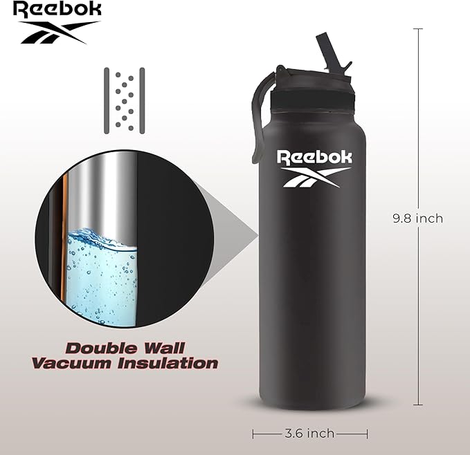 40 oz Insulated Sport Bottle with Straw | Double-Wall Vacuum | BPA-Free Stainless Steel